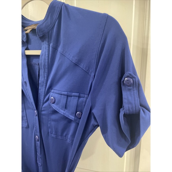 Fenn Wright Mansion Formal Solid Blue Polyester Spandex Shirt Dress Size 6 - Picture 5 of 8